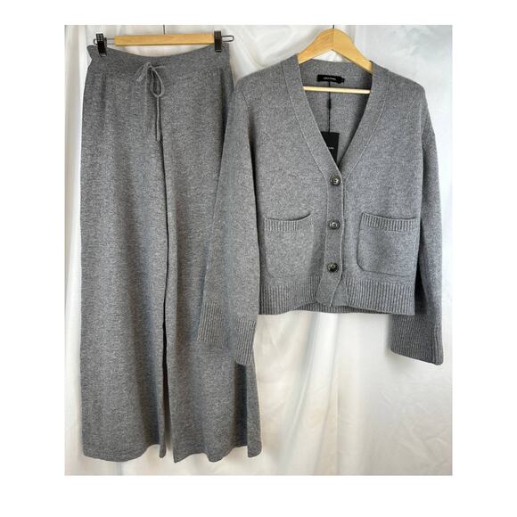 Lisa Yang Danni Cardigan & Sofi Pant Set Grey 100% Cashmere Sz 2 / M $1210 - Picture 9 of 16